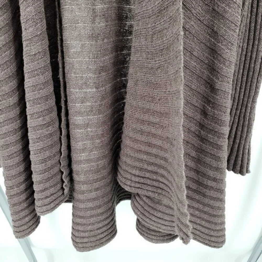 *Repair* Free People Oversized Ribbed Knit Open Cardigan S Blackberry Heather
